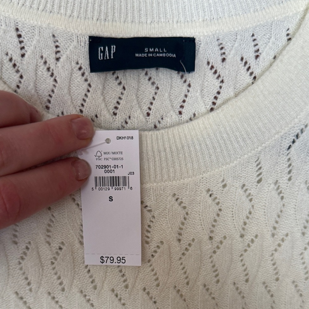 GAP Cream Long Sleeve Knit Dress - Picture 2 of 4